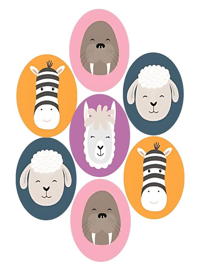 SLGIFT Vinyl Cute Animal Theme Sticker, Self-Adhesive Vinyl Stickers, 40 Pieces, 2 x 2 Inches Round Sticker, 4 Unique Designs, R134 - Image 1